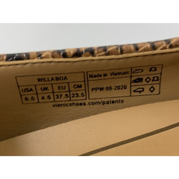 Vionic Willa Loafer Boa Brown Snakeskin Leather Slip On Comfort Flat Womens 6.5 - Picture 9 of 12